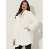 Allegra K Women's Lapel Collar Faux Fur Fuzzy Winter Long Overcoat with Pockets - 3 of 4