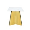 Maliang 63"x31.5x30" Luxurious Snow Mountain Stone Slab Dining Table with Golden Stainless Steel Legs - 3 of 4