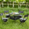 DSVIMOY Folding Chair, 5-Piece Folding Outdoor Chairs Set with 1 Table, Camping Chair for Picnics, Backyard, Black & Gray, 19.3"*15.35"*30.5" - 2 of 4