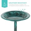 Best Choice Products Outdoor Rustic Pedestal Bird Bath Accent for Garden, Yard w/ Fleur-de-Lis Accents - 2 of 4