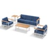 Belord Metal Outdoor Furniture Set with Swivel Chairs, 5PCS Patio Furniture Set with 6" Thick Cushions Swivel Chair and 10" Thick Cushions Couch - 4 of 4