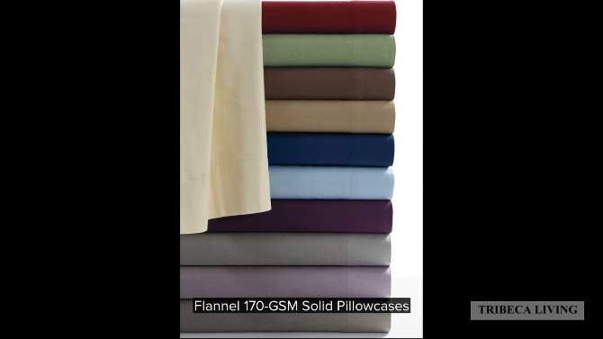 Flannel Solid Pillowcase - Tribeca Living, 2 of 4, play video