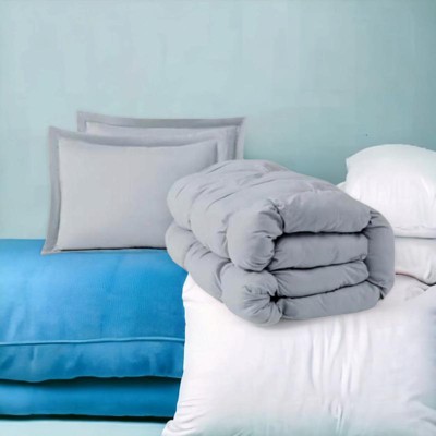 Truly Soft Cloud Puffer Grey Microfiber 2-Piece Twin Comforter Set  CS5545GYTX-1500 - The Home Depot