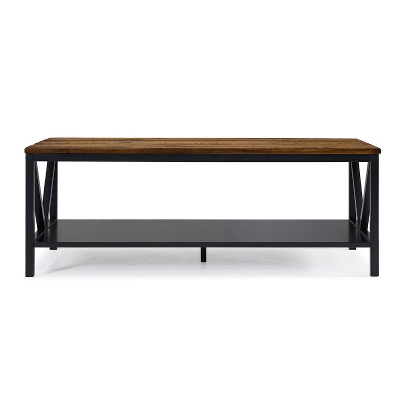 48" Two-Tone Distressed Wood Transitional Coffee Table - Saracina Home, 4 of 23