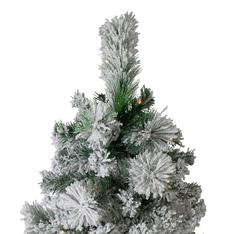 Northlight 7.5' Pre-Lit Flocked Somerset Spruce Artificial Christmas Tree - Clear Lights, 4 of 7