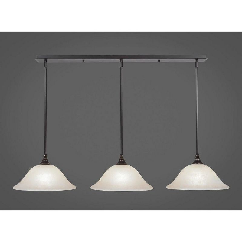 Toltec Lighting Any 3 - Light Chandelier in  Dark Granite with 12" Amber Marble Shade, 1 of 2