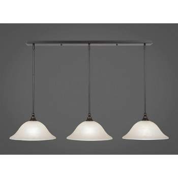 Toltec Lighting Any 3 - Light Chandelier in  Dark Granite with 12" Amber Marble Shade