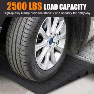 Threshold Ramp, Rubber Ramp - 3" Heavy Duty 2500LB Capacity, Non-Slip with 3-Channel Cord Cover (24"x42"x3") for Wheelchairs, Doorways, Driveways - 1 of 4