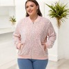 Anna-Kaci Women's Plus Size Sequin Zip-Up Bomber Jacket with Pockets - 4 of 4