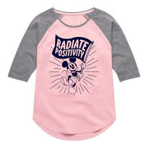 Girls' - Disney - Radiate Positivity Shirt Tail Raglan Graphic T-shirt - 1 of 3