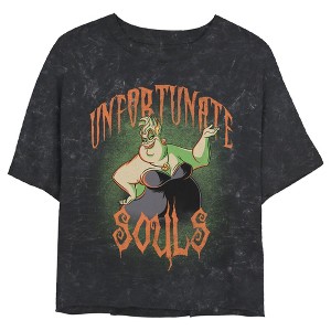 Juniors Womens The Little Mermaid Villains Ursula Unfortunate Souls MottoCrop T-Shirt - 1 of 4