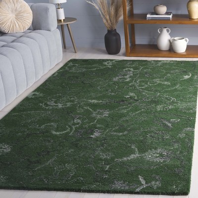 Sage & Beige Hand-Tufted Wool Round Area Rug, 59 in
