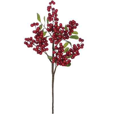 Sullivans Artificial Berry With Leaves Pick 18"H Green