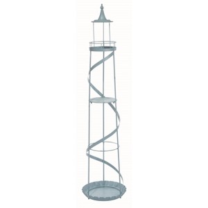 Transpac Metal 57.75 in. Silver Spring Lighthouse with Shelf Home Decorations for Tabletop or Mantel - 1 of 2