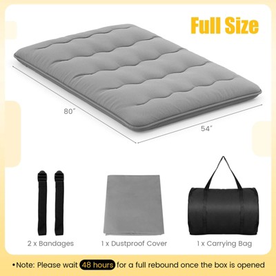 Full Gray Handcrafted Microfiber Futon Pad with Carry Bag