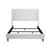 NicBex Queen/King Size Wingback Upholstered Platform Bed Frame with 54" Tall Headboard,No Box Spring Needed,Easy Assembly,Ivory - 4 of 4