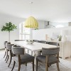Dewdrop 3-Light Boho Pendant Light, Soft Yellow Fabric Globe Shade with Matte White Iron Frame, ETL Certified for Living Room - 4 of 4