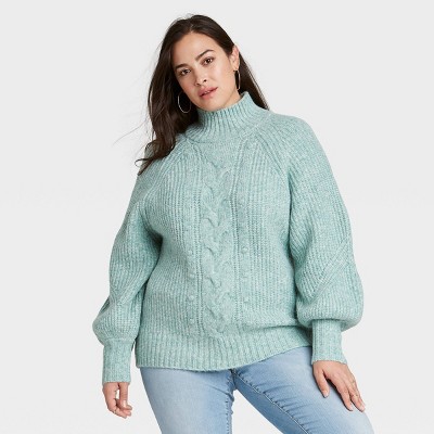 women's teal green sweater