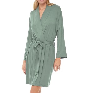 ADR Women's Classic Soft Knit Short Lounge Robe with Pockets - 1 of 2