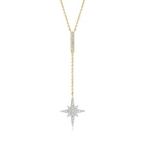 Ross-Simons 0.30 ct. t.w. Diamond North Star Y-Necklace in 18kt Gold Over Sterling Size 16 - 1 of 4