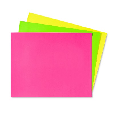 3pk Neon 28&#39;&#39; x 22&#39;&#39; Heavy Weight Poster Board Neon Pink/Neon Green/Neon Yellow - up &#38; up&#8482;