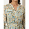 Hobemty Women's V-Neck 3/4 Sleeve Tie Waist Button-Down Floral Chiffon Dress - 4 of 4