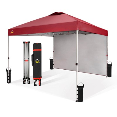 10x10 Recreational Centerlok Canopy & 1 Sidewall - Sto 'N Go, Silver Coated, 150D - RM100H-S1