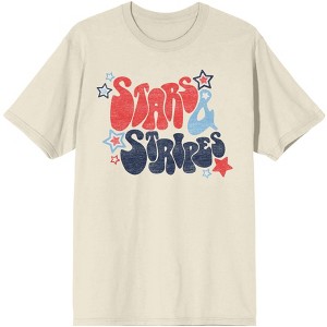 Americana Stars & Stripes Men's Natural T-Shirt - 1 of 3
