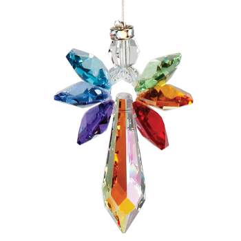 Woodstock Wind Chimes Woodstock Rainbow Makers Collection, Crystal Guardian Angel, Large 2'' Crystal Suncatcher for Indoor Decor Gift