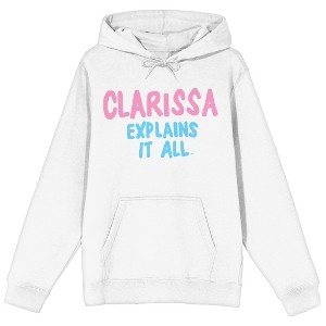 Clarissa Explains It All Classic Logo Long Sleeve White Adult Hooded Sweatshirt - 1 of 3