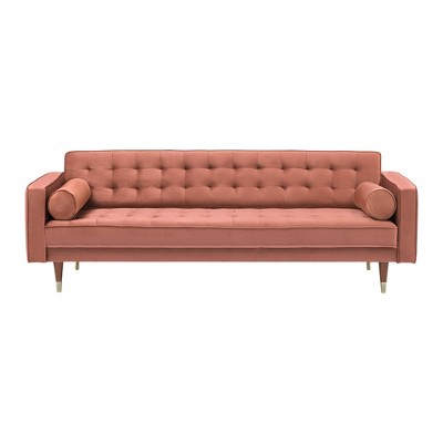 Somerset Velvet Mid-Century Modern Sofa Blush - Armen Living