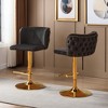 2 Pcs Velvet Upholstered Bar Stool 360° Swivel Bar Stool, Counter Height Bar Stool with Base for Home Bar - Leovsnove - 3 of 4