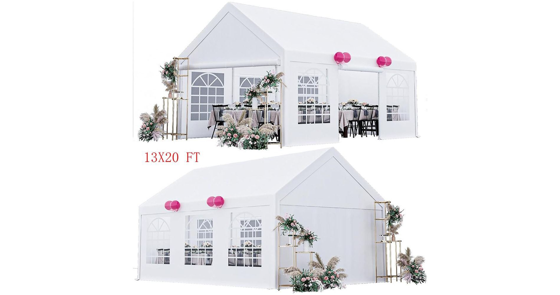 arty Tent Heavy Duty Wedding Canopy W/ Removable Sidewall & Storage Bag