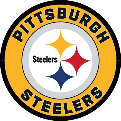 Evergreen Ultra-Thin Edgelight LED Wall Decor, Round, Pittsburgh Steelers- 23 x 23 Inches Made In USA