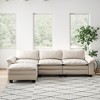 117.7" Luxury Velvet Upholstery L-Shaped Sectional Sofa with Ottoman - 3 of 4