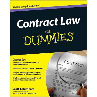 Contract Law for Dummies - (For Dummies) by  Scott J Burnham (Paperback)