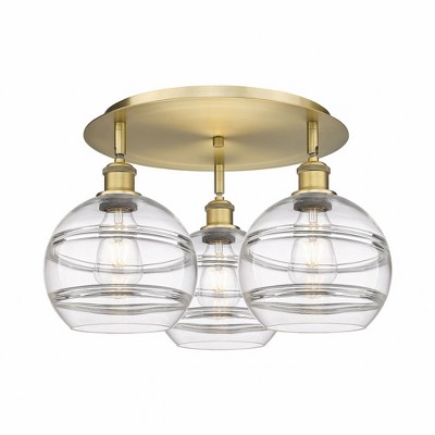 Rochester - 3 Light Flush Mount In Industrial Style-10.88 Inches Tall and 19.75 Inches Wide
