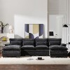 CAVINAS Modern Modular Sectional Sofa, 110*55" Modern U-shaped Sofa with Waist Pillows, 6-seat Upholstered Symmetrical Sofa Furniture - 2 of 4