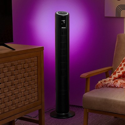 Holmes 42" Black Digital Oscillating Tower Fan with RGB Accent Light