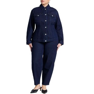 ELOQUII Women's Plus Size The Barrel Leg Jean - 1 of 4