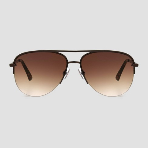 Womens brown cheap aviator sunglasses