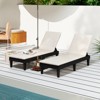 Tangkula 2PCS Patio Lounge Chair Recliner Chair w/ 3-Position Adjustable Backrest & Cushion Black & White - 2 of 4
