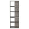 70.75" Rustic 5 Shelf Bookcase Weathered Gray - Coaster: Laminated Melamine, Fixed Shelves, Open Back - 4 of 4
