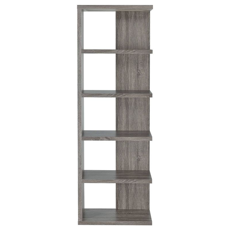 70.75&#34; Rustic 5 Shelf Bookcase Weathered Gray - Coaster, 5 of 12