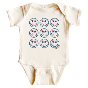 The Juniper Shop SmileyWorld Patriotic Stars Stacked Baby Short Sleeve Bodysuit - 1 of 4
