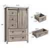 WhizMax Dresser for Bedroom with 5 Drawers, 48" White Tall Chest of Drawers, Wooden Closet Dresser for Living Room, Hallway, Entryway - 2 of 4