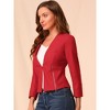 Allegra K Women's Work Office Zipper Decor Collarless Cropped Blazer - 4 of 4