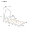 NicBex Kids Montessori Bed with Handrails,Floor Bed with House-Shaped Headboard,Twin/Full Size Toddler bed for Bedroom,Gray/White/Brown - 3 of 4