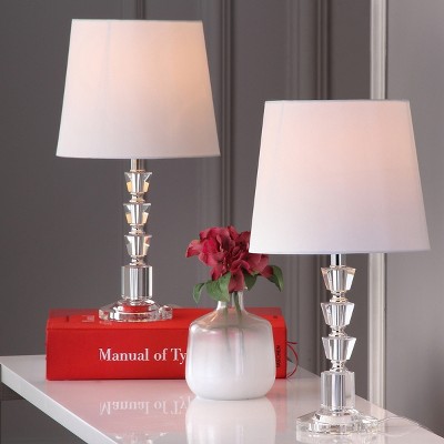 Harlow Tiered Crystal Orb 16" Table Lamp with Off-White Shade, Set of 2