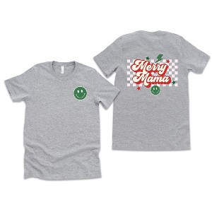 Simply Sage Market Women's Merry Mama Checkered Front and Back Short Sleeve Graphic Tee - 1 of 4